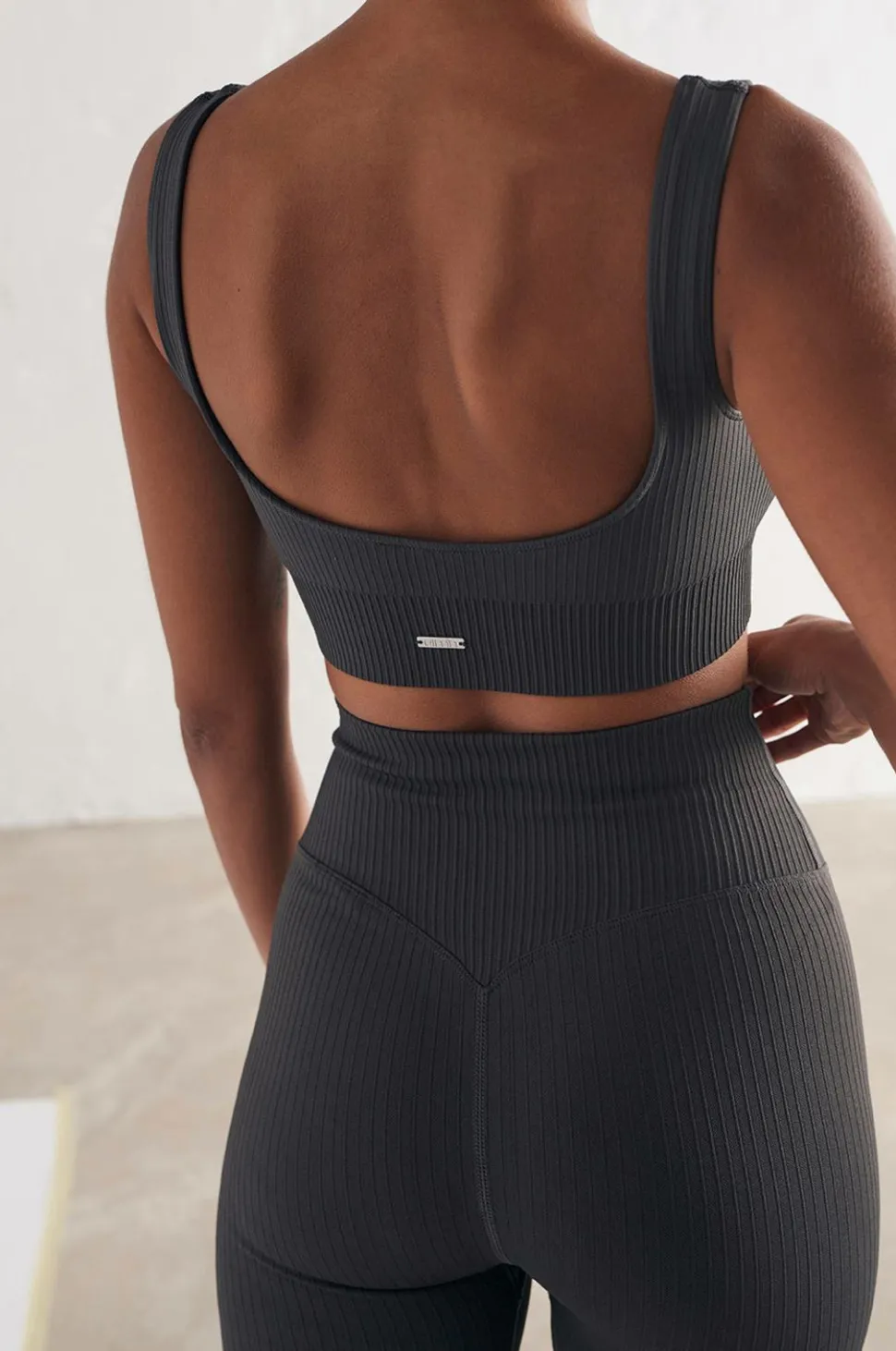 Aim'n Sports-bh Shadow Grey Ribbed Seamless Bra