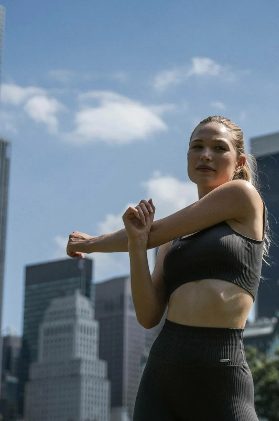 Aim'n Sports-bh Shadow Grey Ribbed Seamless Bra