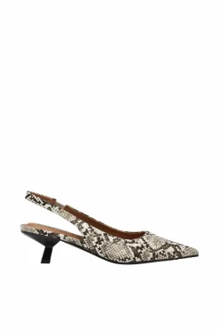 Bianco Højhælet sko biaKristin Kitten Heel Slingback Faux Snake