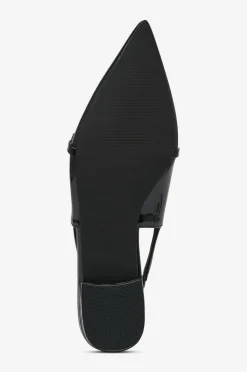 Bianco Slingback Biabari Pointy Flat Slingback Faux Leather