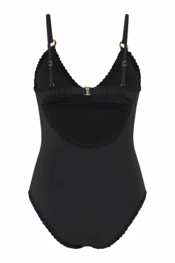 By Malina Badedragt Nila V-neck Crochet Trimmed