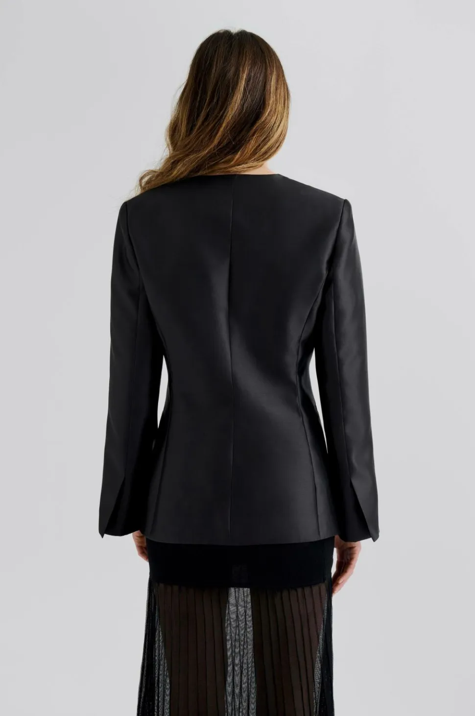 By Malina Blazer Nori Fitted Heavy Satin Blazer