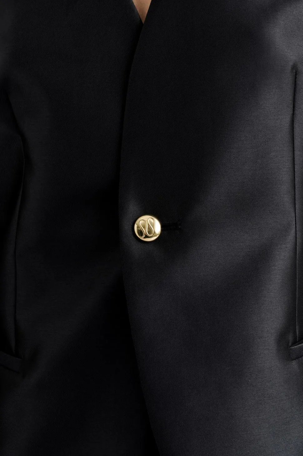 By Malina Blazer Nori Fitted Heavy Satin Blazer