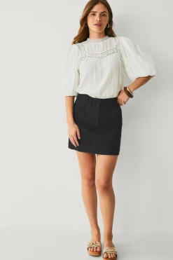 Ellos Collection Bluse med blondeindsatser