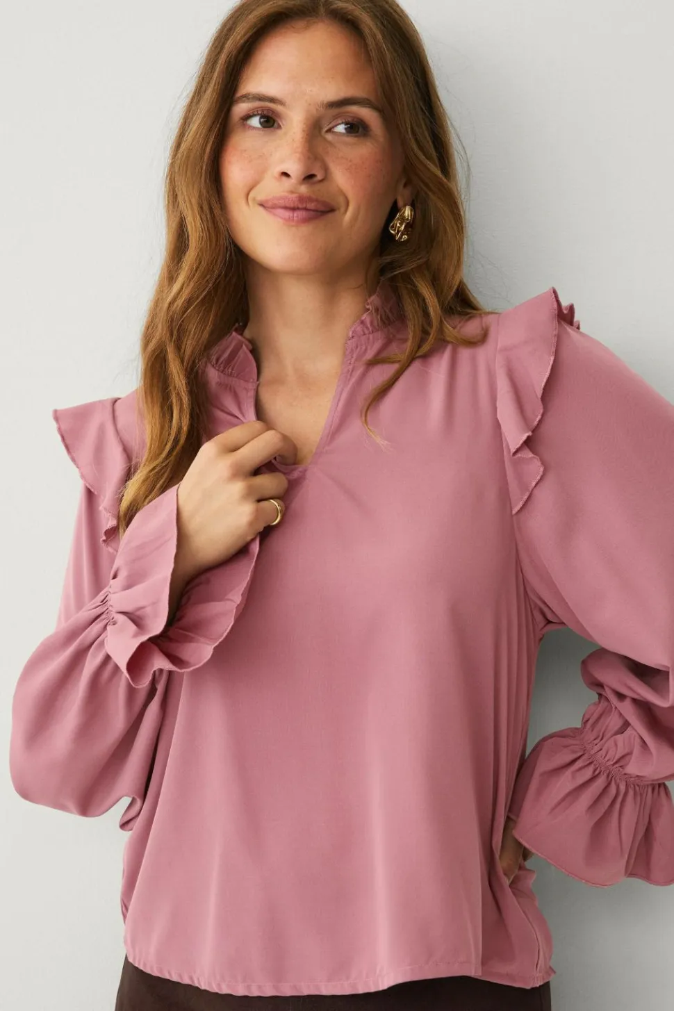 Ellos Collection Bluse med volanter