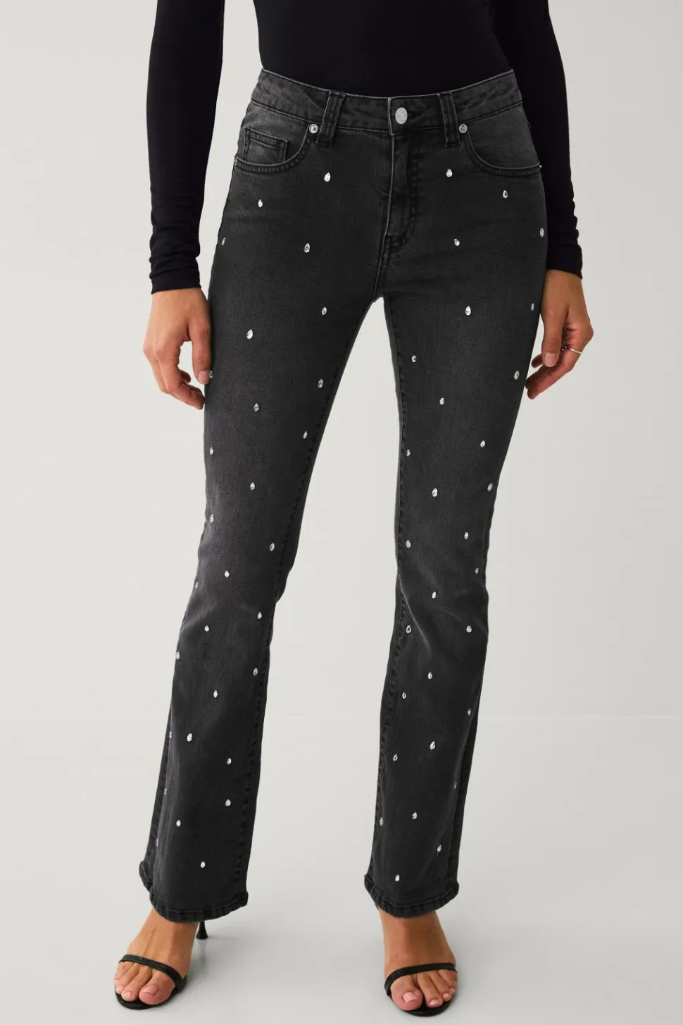 Ellos Collection Bootcut jeans med rhinstene