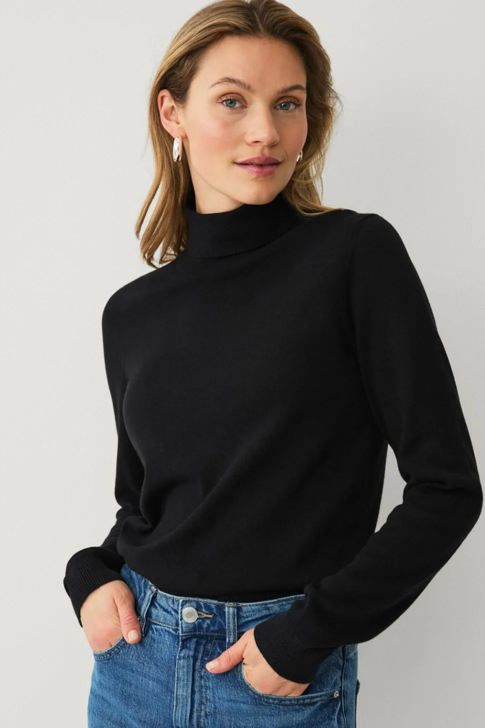 Ellos Collection Fintstrikket turtleneck trøje