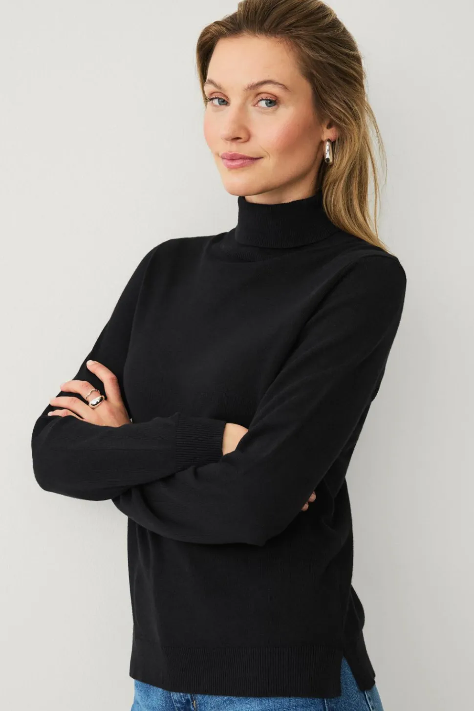 Ellos Collection Fintstrikket turtleneck trøje