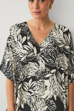 Ellos Collection Kaftan i viskose med knaplukning