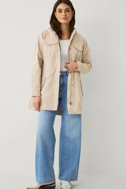 Ellos Collection Lang parka i bomuldstwill