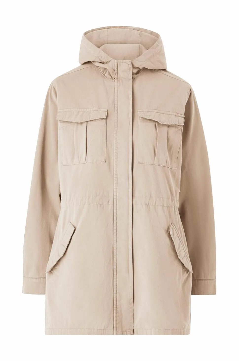 Ellos Collection Lang parka i bomuldstwill