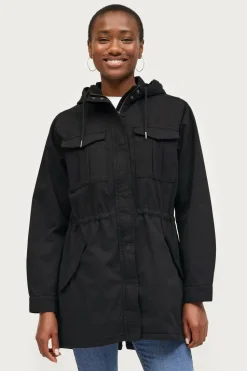 Ellos Collection Lang parka i bomuldstwill