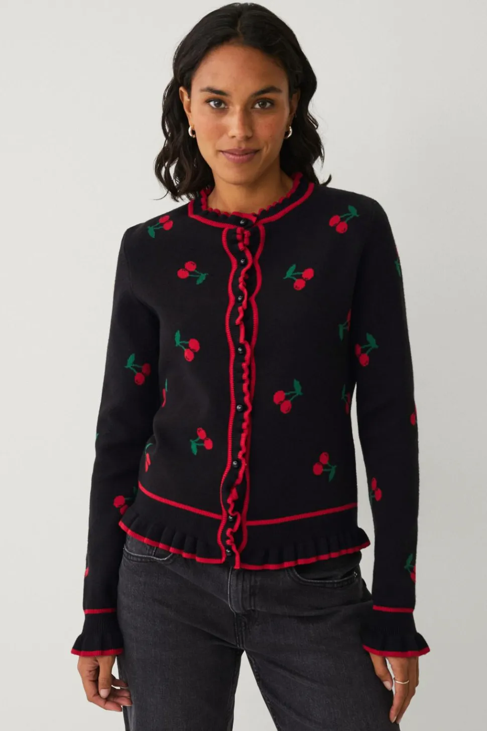 Ellos Collection Mønsterstrikket cardigan