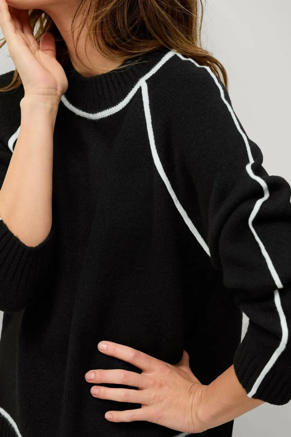 Ellos Collection Pullover med kontrastfarvede detaljer
