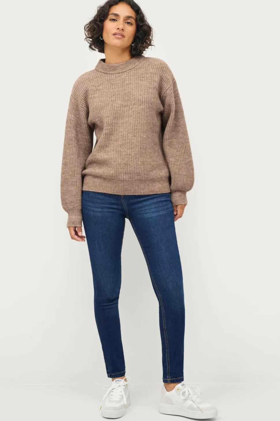 Ellos Collection Ribbet trøje med rund hals