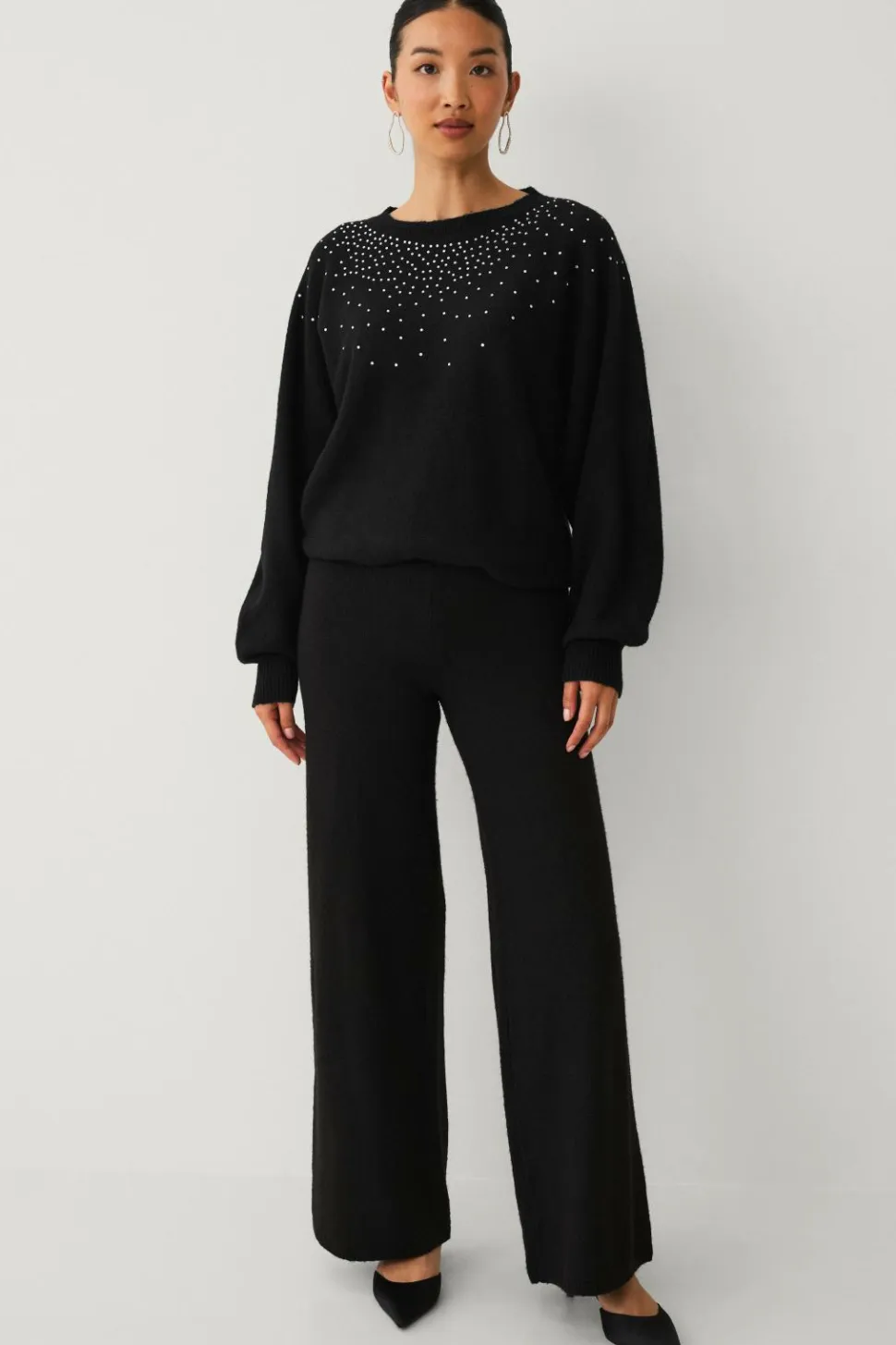 Ellos Collection Strikket Pullover med rhinstene