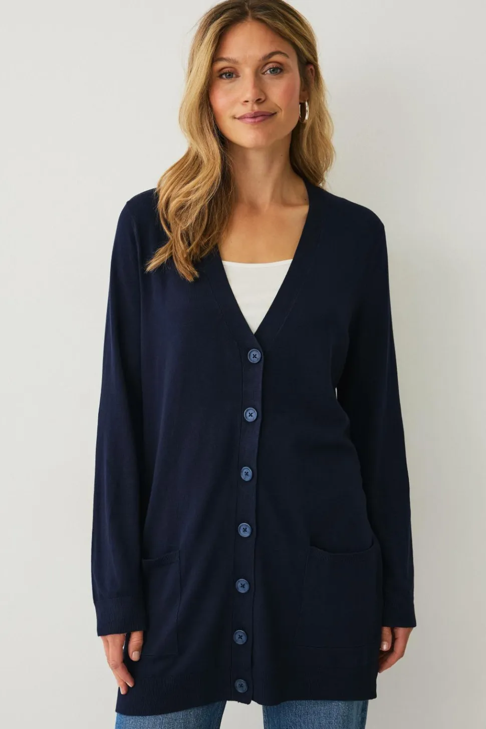 Ellos Collection Strikket cardigan med lommer
