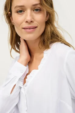 Ellos Collection Viskosebluse med flæsedetalje bluse