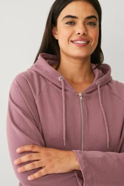 Ellos Plus collection Sweatshirt med hætte og lynlås