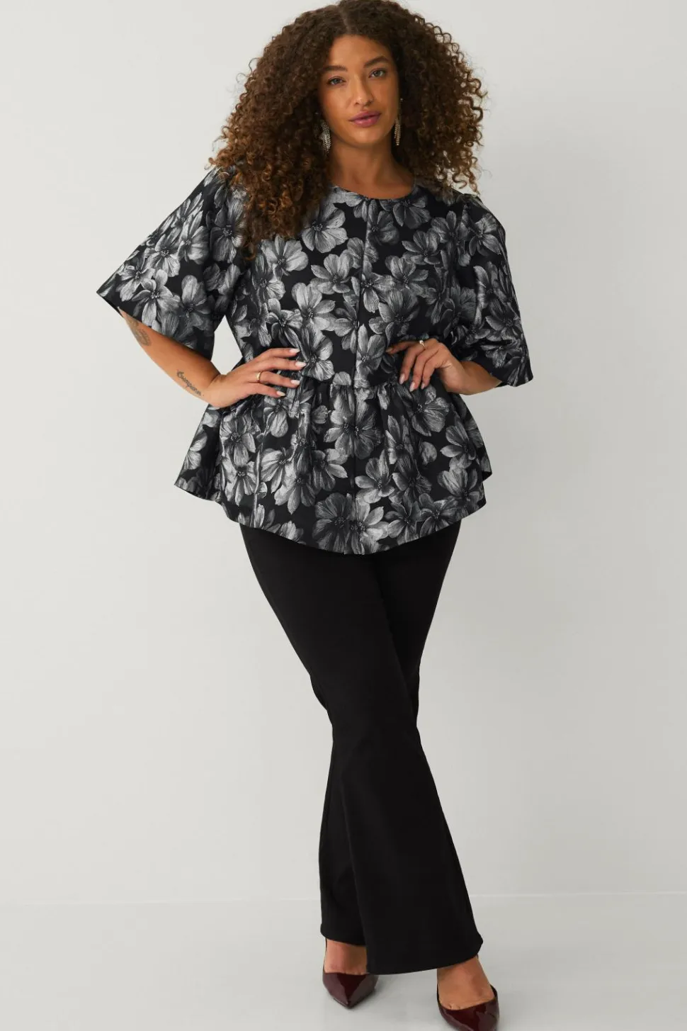 Ellos Plus collection Bluse med pufærmer