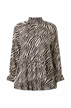 Ellos Plus collection Chiffonbluse med flæser