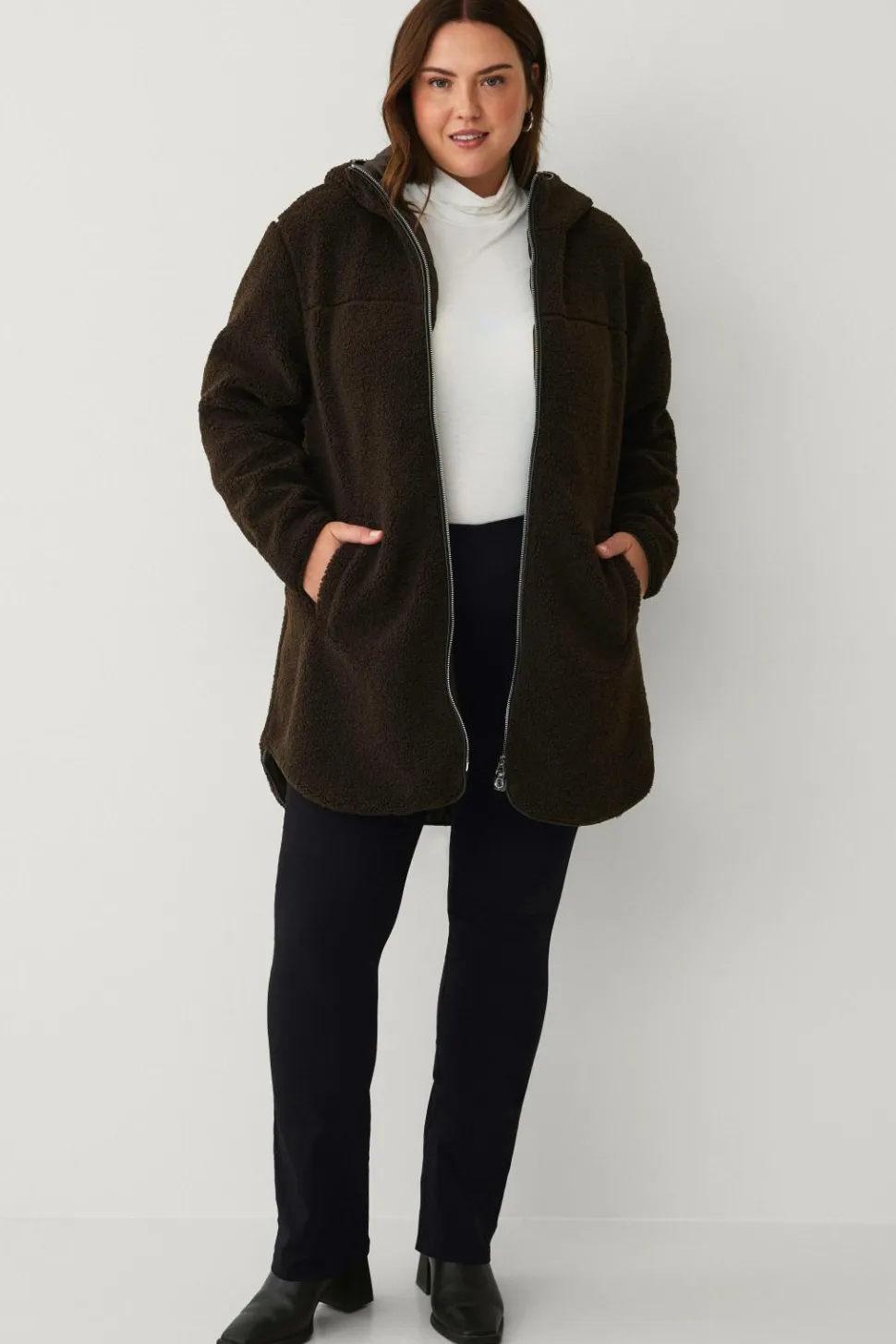 Ellos Plus collection Lang, foret fleecejakke