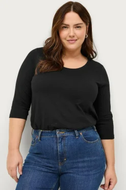 Ellos Plus collection Langærmet top med rund hals
