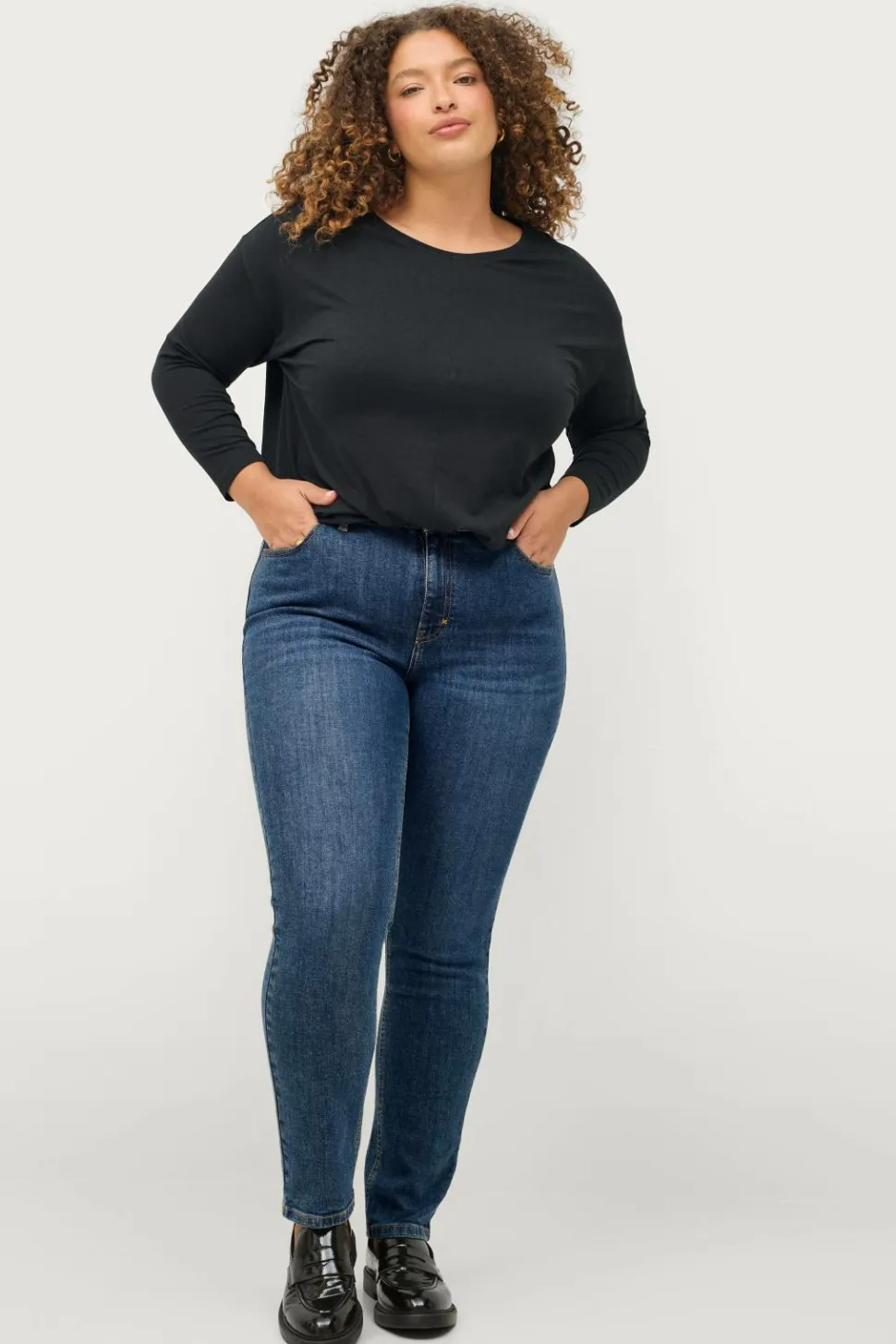 Ellos Plus collection Lige jeans med høj talje