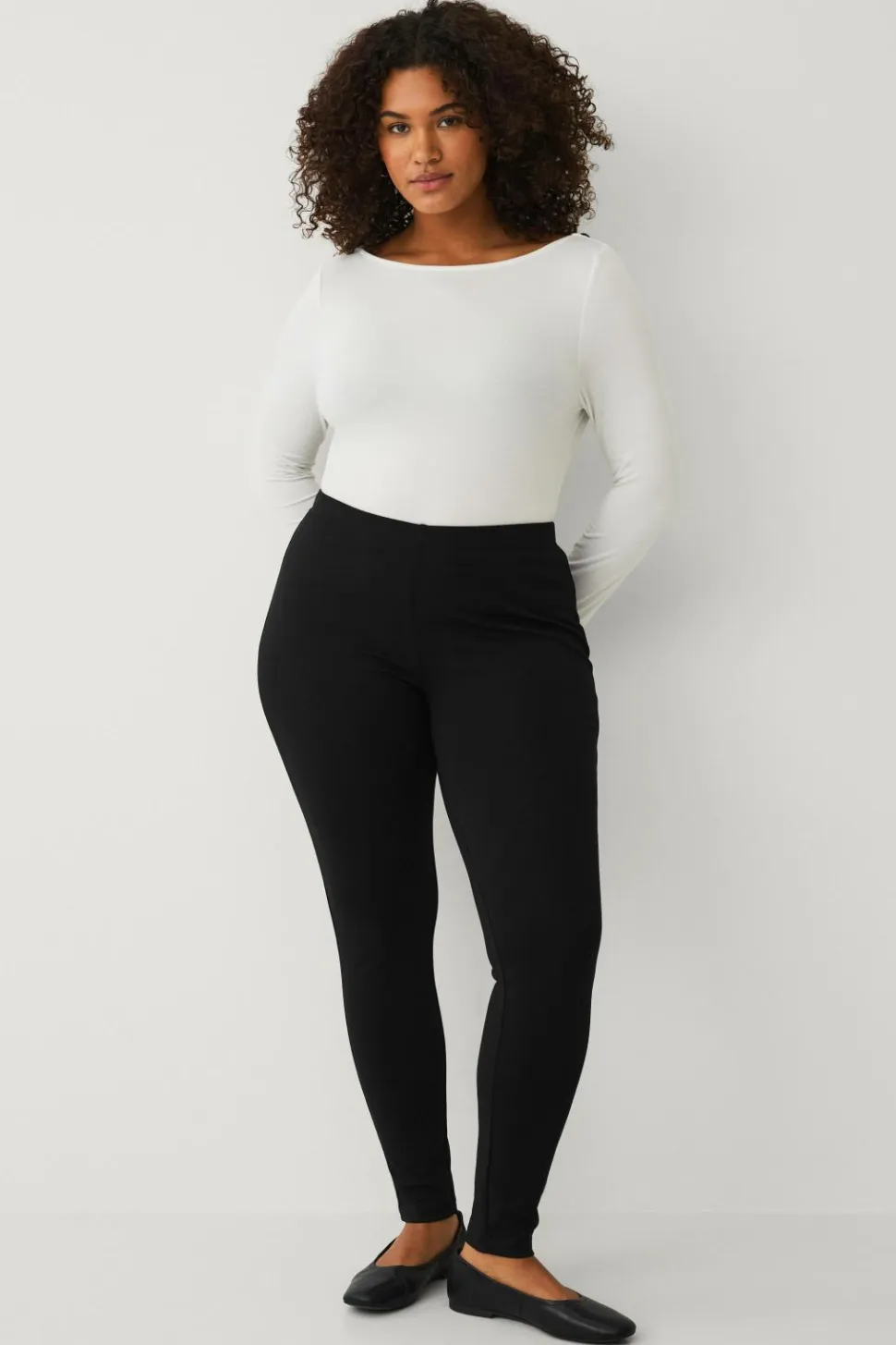 Ellos Plus collection Højtaljede leggings i punto