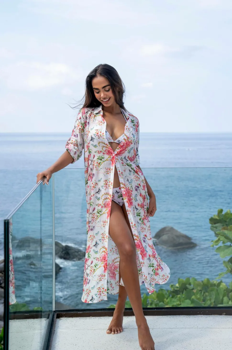 KAANDA Beach life Strandkjole Butterfly shirt dress resort collection