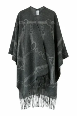 Lauren Ralph Lauren Poncho Acrylic Blend-eqstrn Jcqrd Ovrs RN