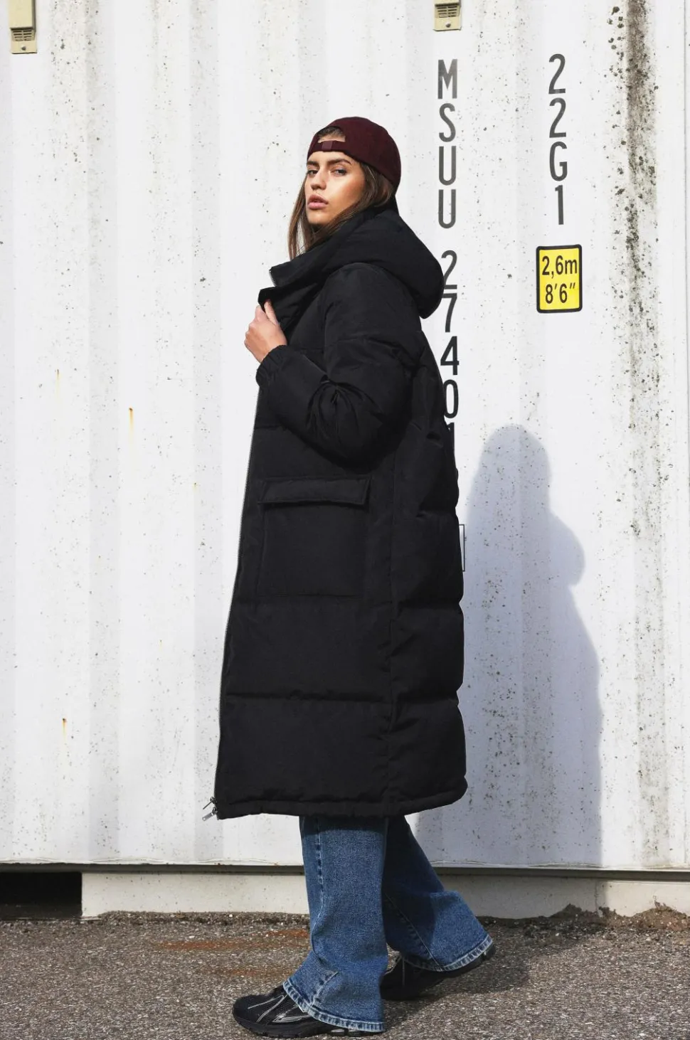 Noisy May Jakke nmCerise L/S Long Down Jacket Fwd