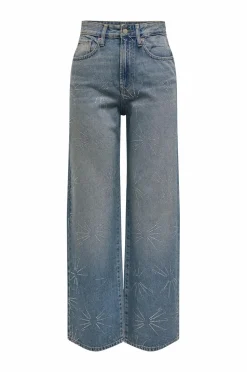 Only Jeans onlHope EX HW Wide Rhinst Dnm Tai D