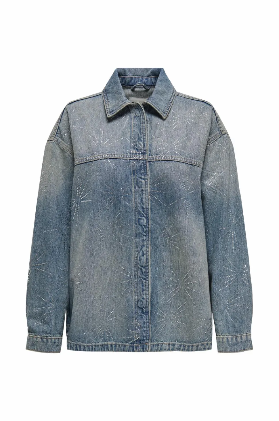 Only Skjortejakke onlEmmie LS Ovs Rhinst Shirt Dnm TA