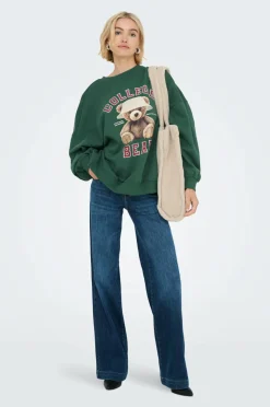 Only Sweatshirt onlBila L/s Bear O-neck