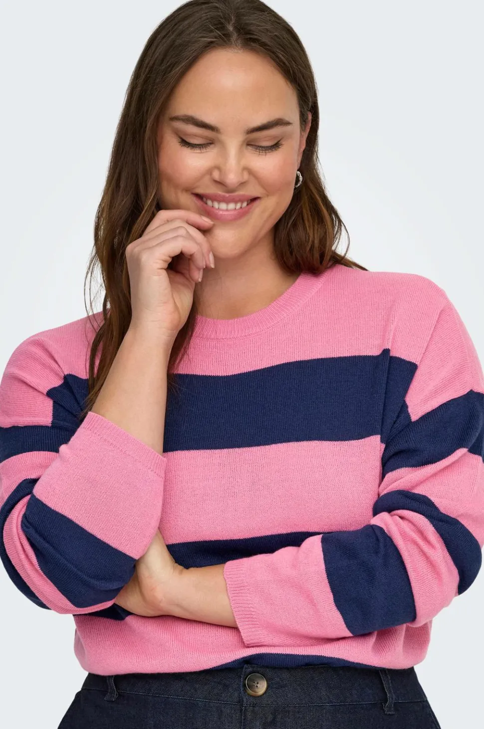 Only Carmakoma Pullover carDerry LS Stripe O-neck Knt