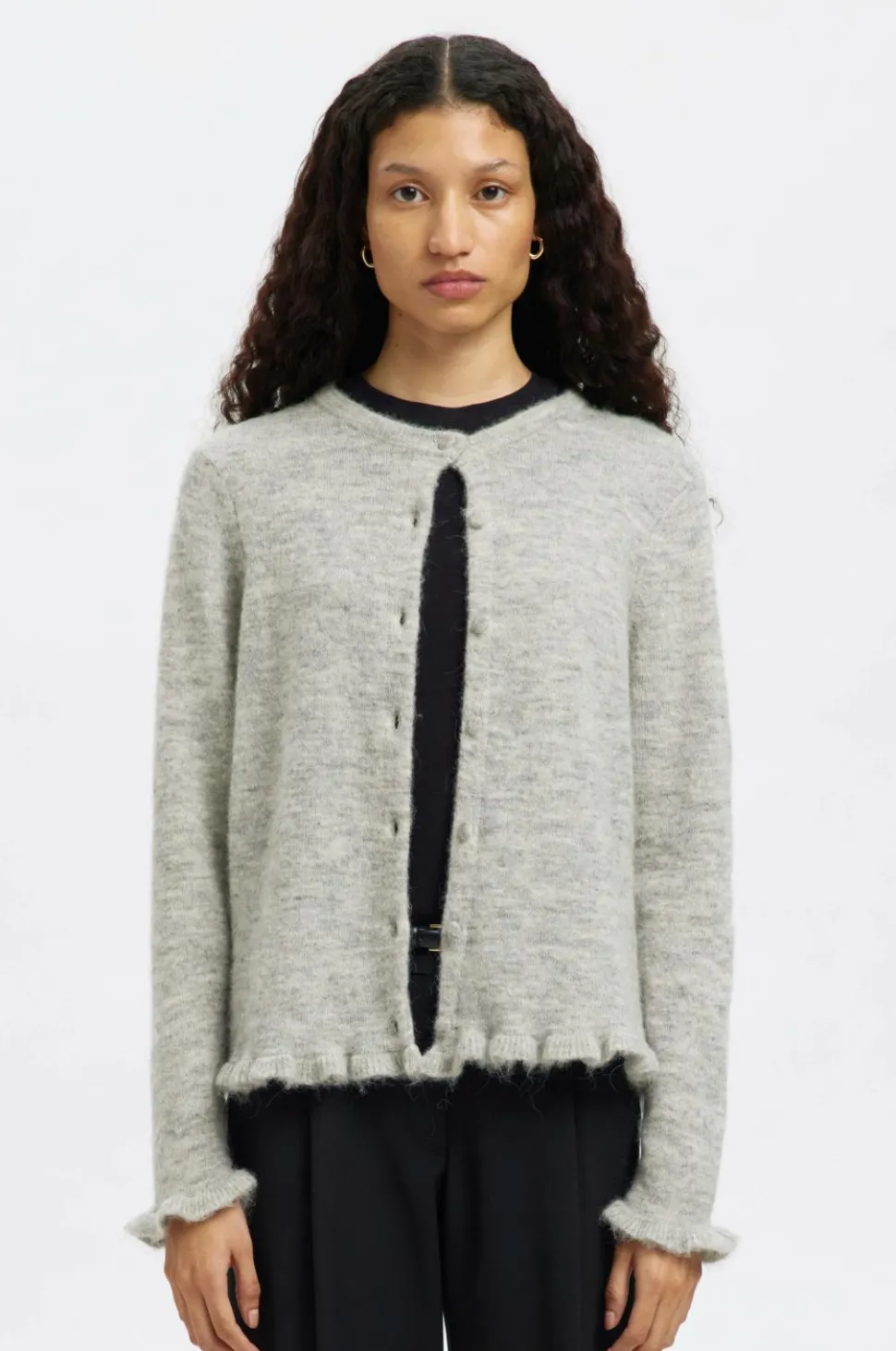 Selected FEMME Cardigan slfLulu Frill LS Knit