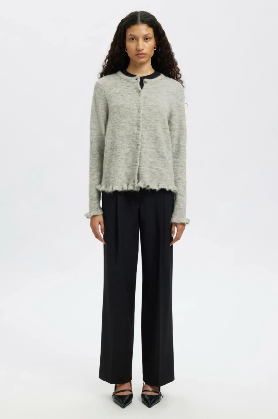 Selected FEMME Cardigan slfLulu Frill LS Knit
