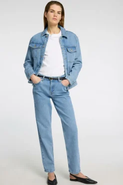 Selected FEMME Jeans slfAlice MW Straight Lig Blue Jeans