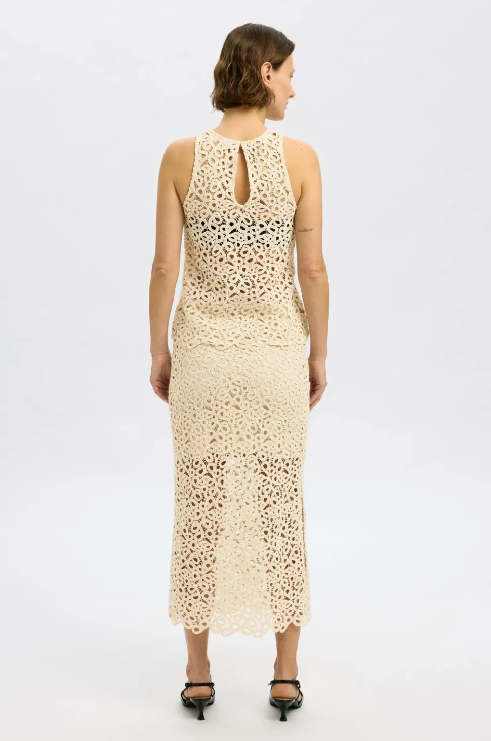 Selected FEMME Nederdel slfAlima HW Midi Crochet Skirt