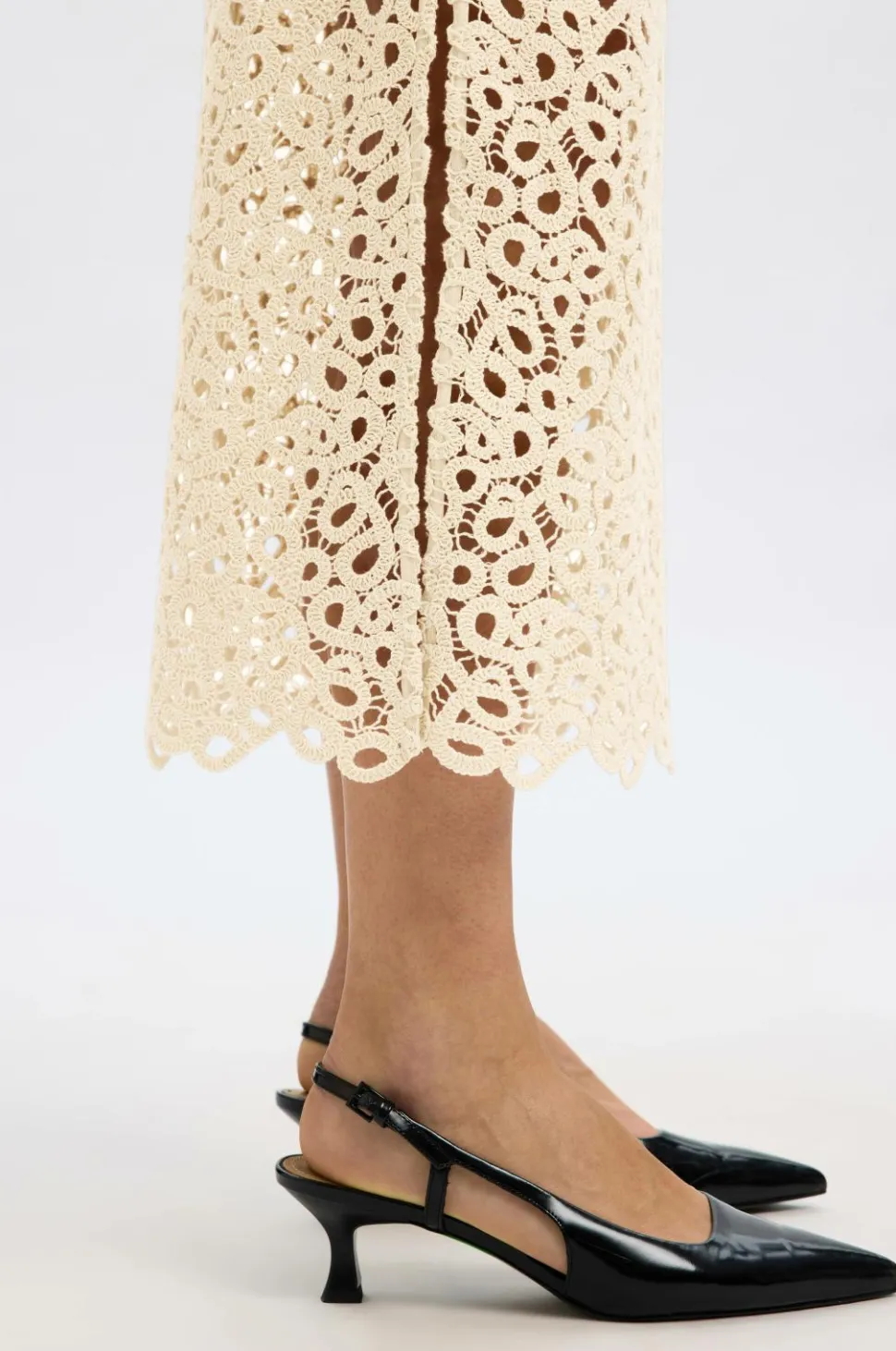 Selected FEMME Nederdel slfAlima HW Midi Crochet Skirt