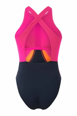 Speedo Badedragt Womens Colourblock Highneck Crossback
