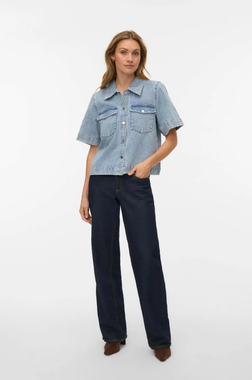 Vero Moda Cowboyskjorte vmFenja 2/4 Denim Shirt GA