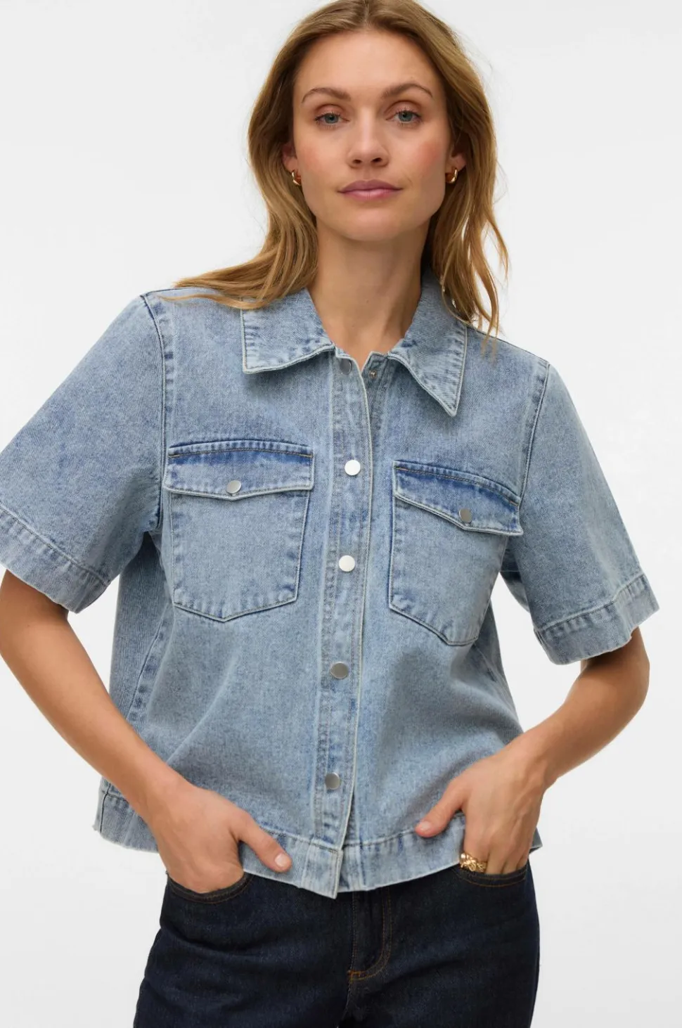 Vero Moda Cowboyskjorte vmFenja 2/4 Denim Shirt GA