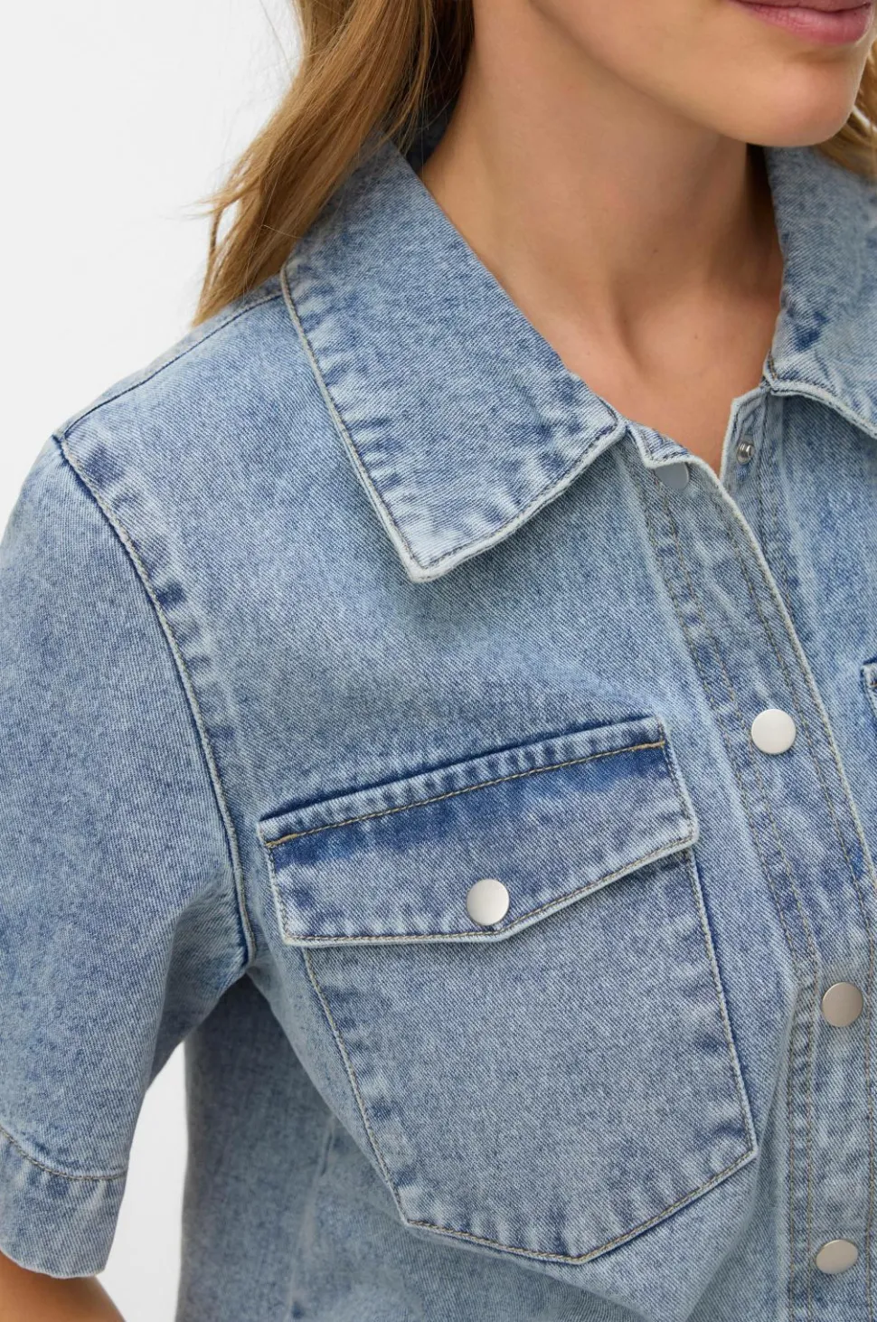 Vero Moda Cowboyskjorte vmFenja 2/4 Denim Shirt GA