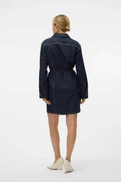Vero Moda Skjortekjole vModa LS Short Dnm Dress Ra3009
