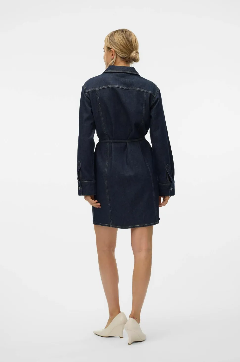 Vero Moda Skjortekjole vModa LS Short Dnm Dress Ra3009