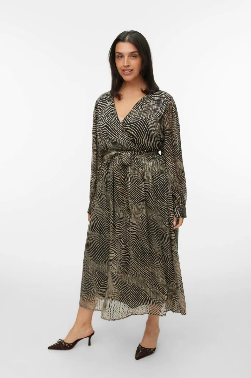 Vero Moda Curve Beklædning vmcGebra Gedna LS 7/8 Dress Wvn Btq