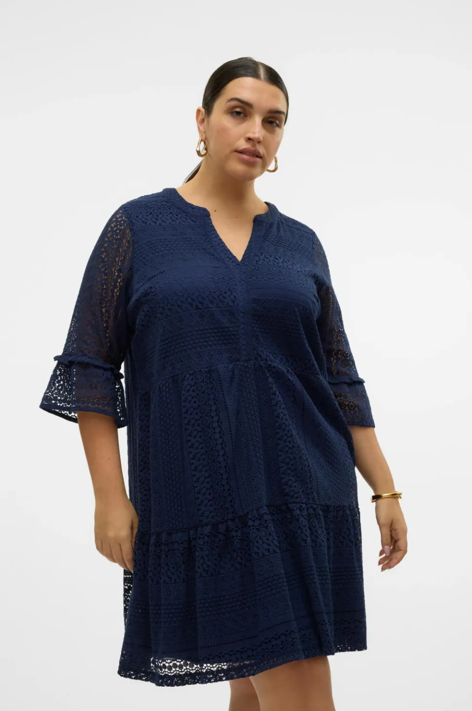 Vero Moda Curve Blondetunika vmHoney Lace 3/4 V-neck Tunic Wvn