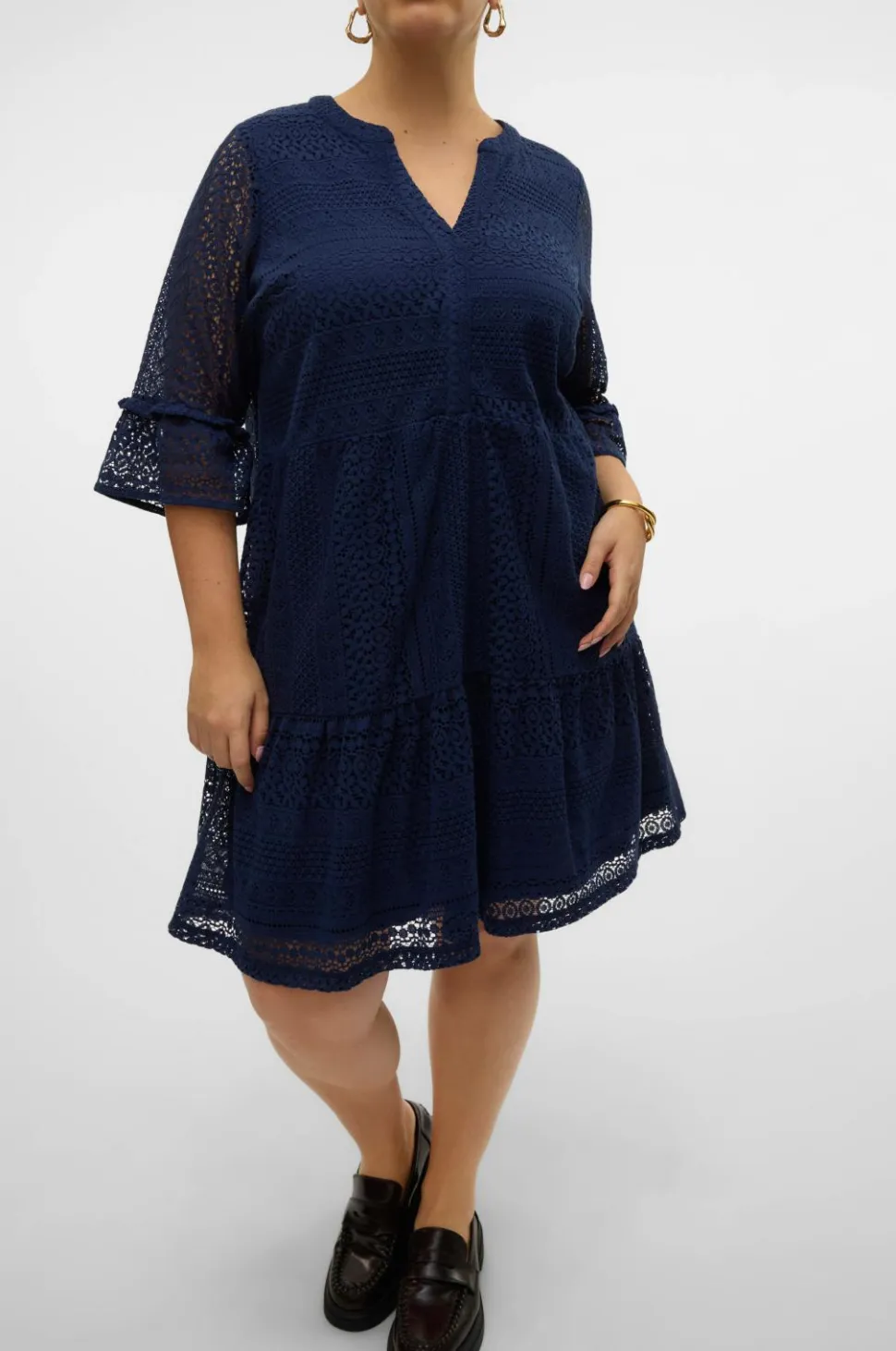 Vero Moda Curve Blondetunika vmHoney Lace 3/4 V-neck Tunic Wvn